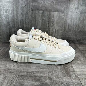 Nike Court Legacy Lift Women 9 Beige DM7590-200 Leather Lifestyle Shoes